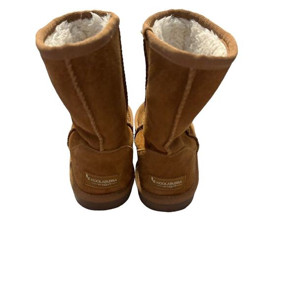 Koolaburra By UGG‎ Boots Youth 4 Short Shearling Winter 1019374 Brown Leather - Picture 5 of 11